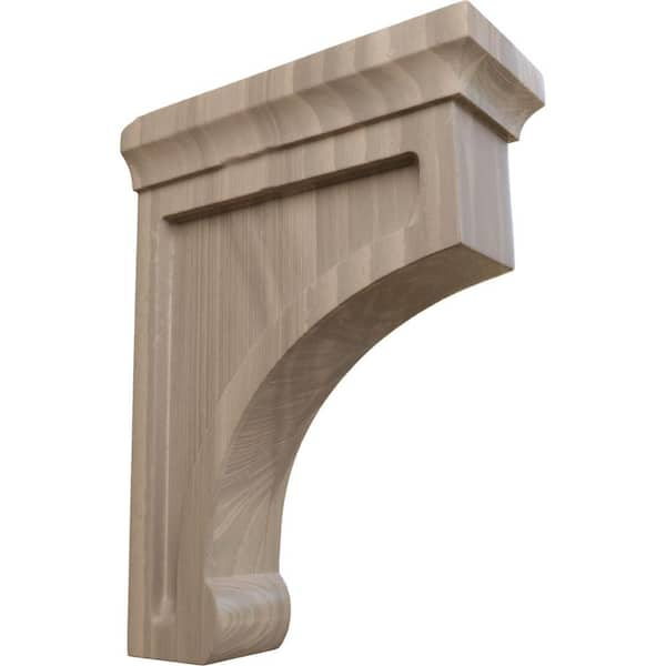 Ekena Millwork 2-1/2 in. x 8 in. x 6 in. Walnut Medium Gomez Bracket