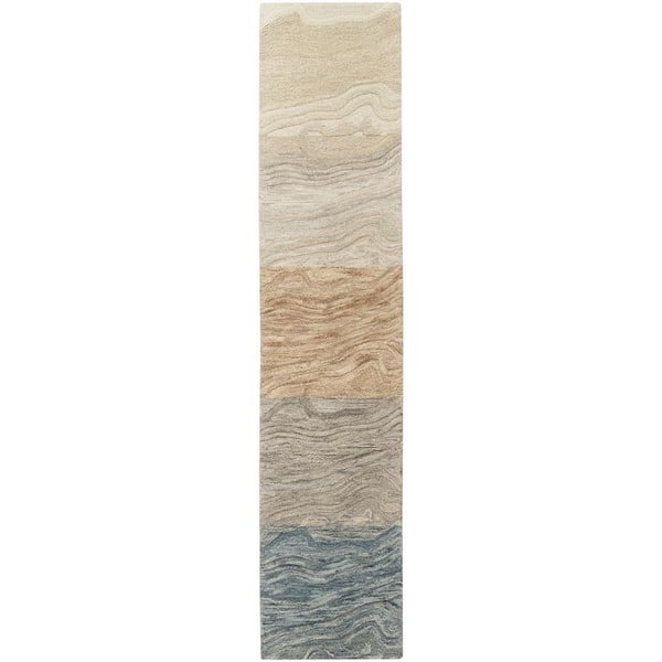 Graceful Blanket 2 ft. x 7 ft. Abstract Contemporary Runner Area Rug