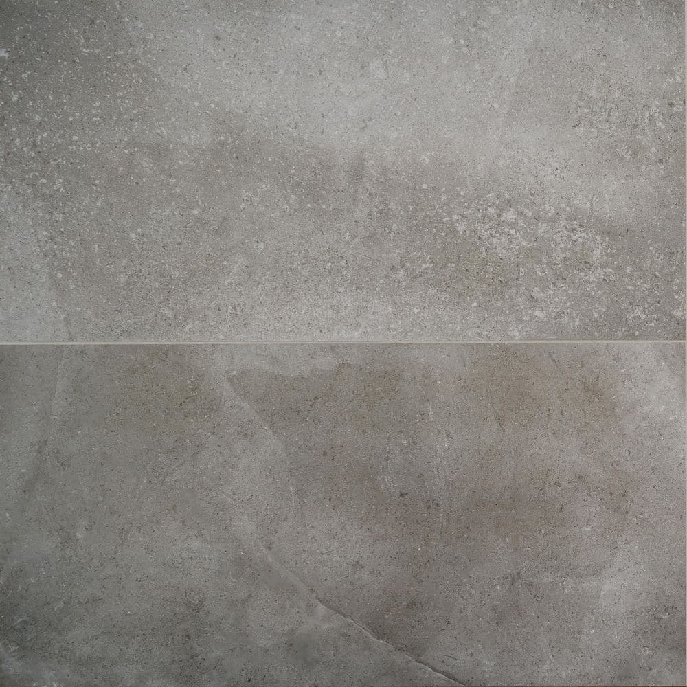 Large Matte Gray Porcelain Rectangular Floor and Wall Tile