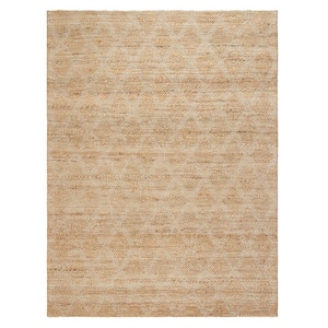 Sol Diamond Ivory 5 ft. x 7 ft. Hand Knotted 100% Jute Beige Area Rug