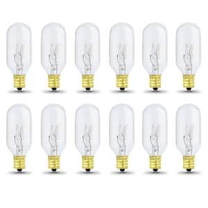 15-Watt T7 Dimmable Candelabra E12 Base Incandescent Appliance Light Bulb, Soft White 2700K (12-Pack)