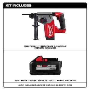 M18 FUEL 18V Lithium-Ion Brushless Cordless 1 in. SDS-Plus Rotary Hammer w/HIGH OUTPUT XC 8.0 Ah Battery