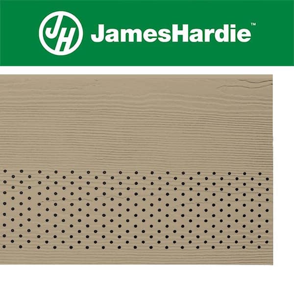 James Hardie Hardie Soffit HZ10 12 in. x 144 in. Primed Cedarmill Vented Fiber Cement Soffit Panel