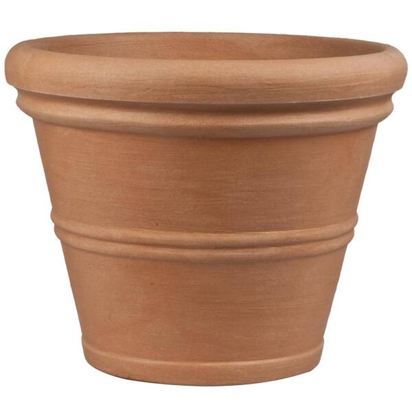 Pride Garden Products Toscana 24 in. Terra Cotta Plastic Round Patio Planter