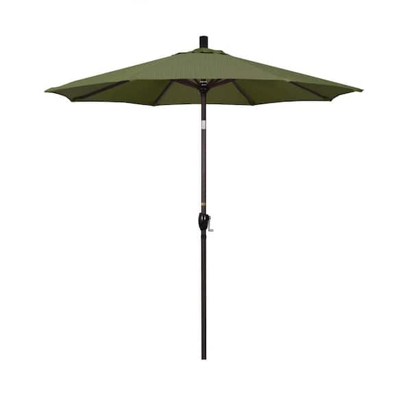 California Umbrella 7-1/2 ft. Aluminum Push Tilt Patio Market Umbrella in Terrace Fern Olefin
