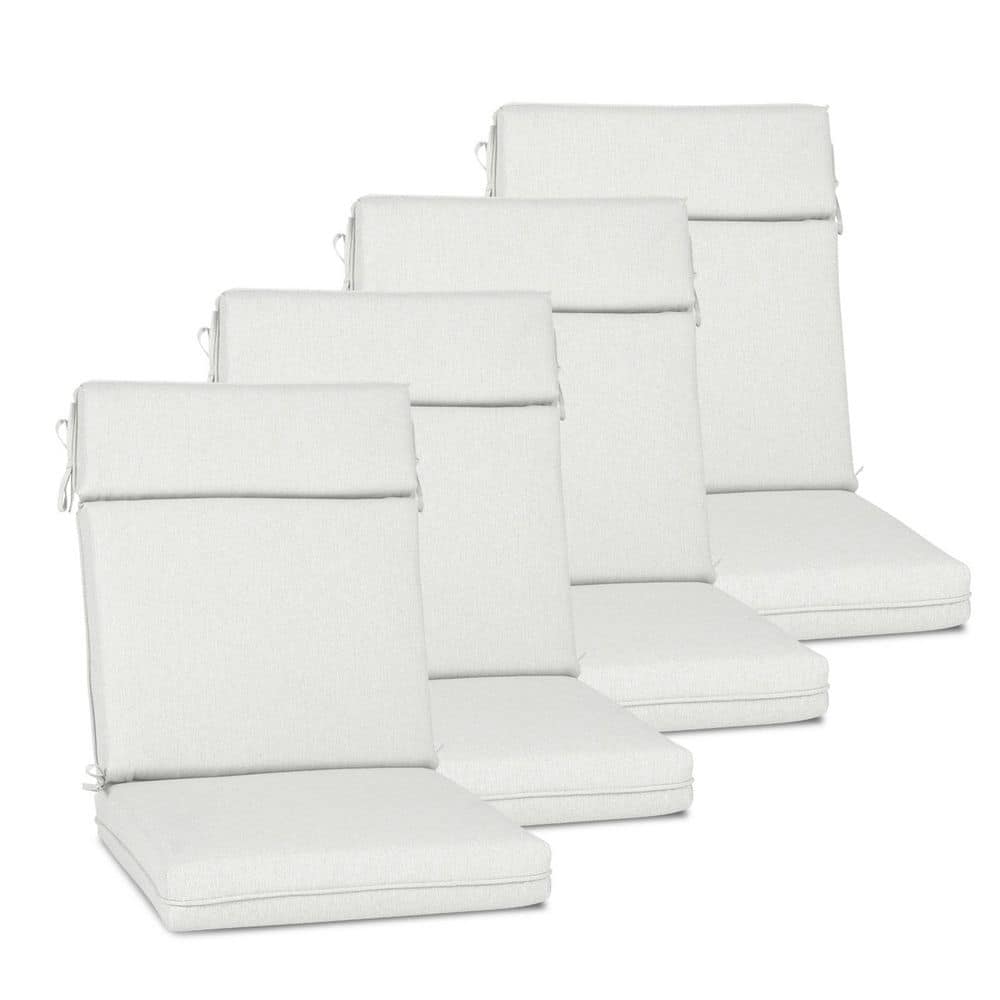 21 in. x 20 in. Outdoor High Back Dining Chair Cushion in Light Gray (4-Pack) price history on PriceWatchPro