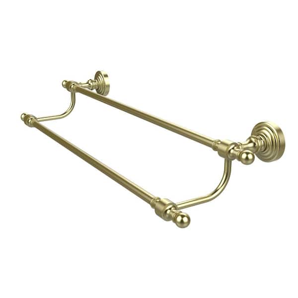 Allied Brass Retro Wave Collection 30 in. Double Towel Bar in Satin Brass