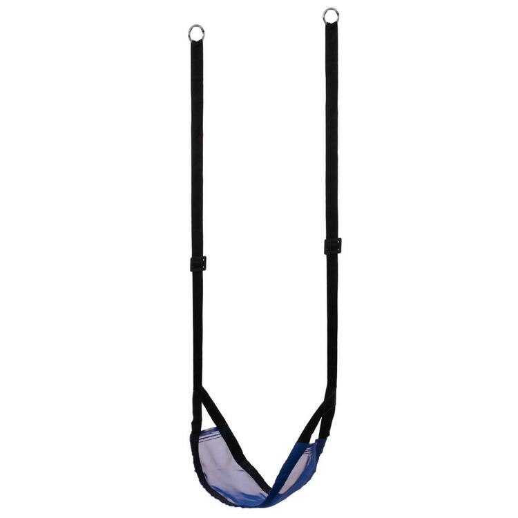 PLAYBERG Indoor and Outdoor Patio Playground Kids Fun Hanging Mesh Fabric Tree Specialty Swing with Adjustable Strap, Blue