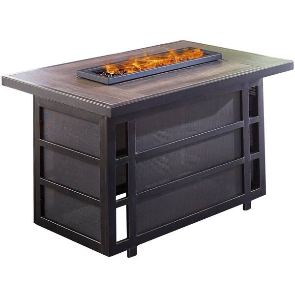 Hanover Chateau Aluminum Outdoor Coffee Table with Fire Pit