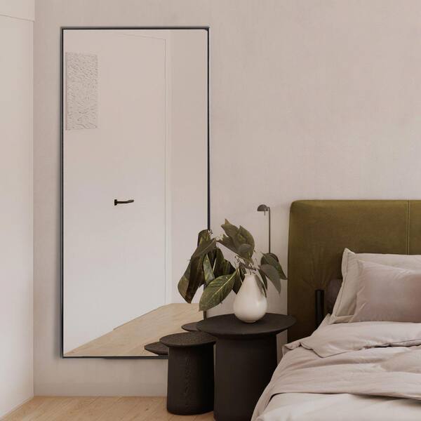 Self Full Length Floor Mirror 43x16 Large Rectangle Wall Mirror Hanging or Leaning Against Wall for Bedroom, Dressing and Wall-Mounted Thin Frame