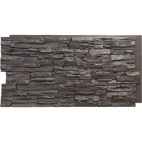 dark grey carbon slate look large format faux stone tile