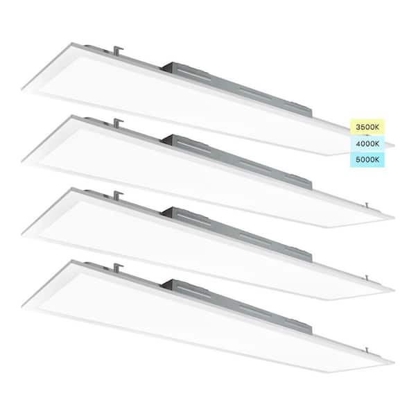 LUXRITE 1 x 4 ft. 3750/4375/5000 Lumen Integrated LED Panel Light 3 Color Options 3500K/4000K/5000K Dimmable 30/35/40W 4-Pack