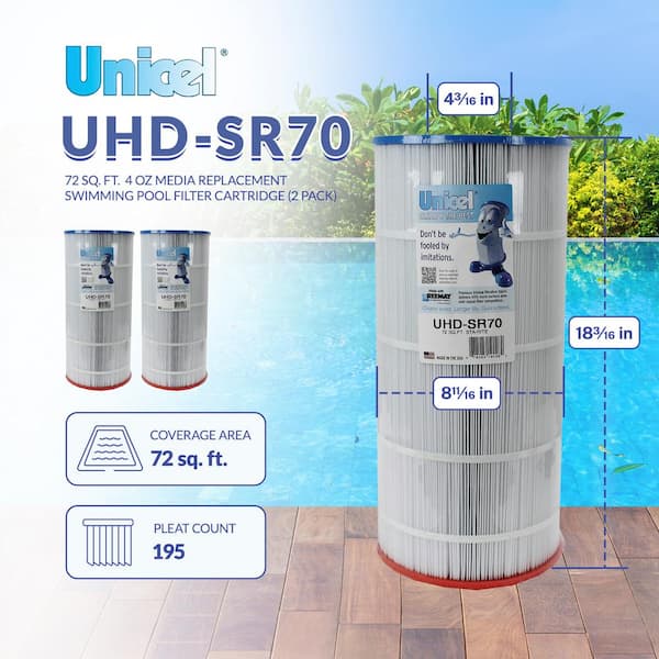 8.69 in. Dia 72 sq. ft. Pool Replacement Filter Cartridge (2-Pack)