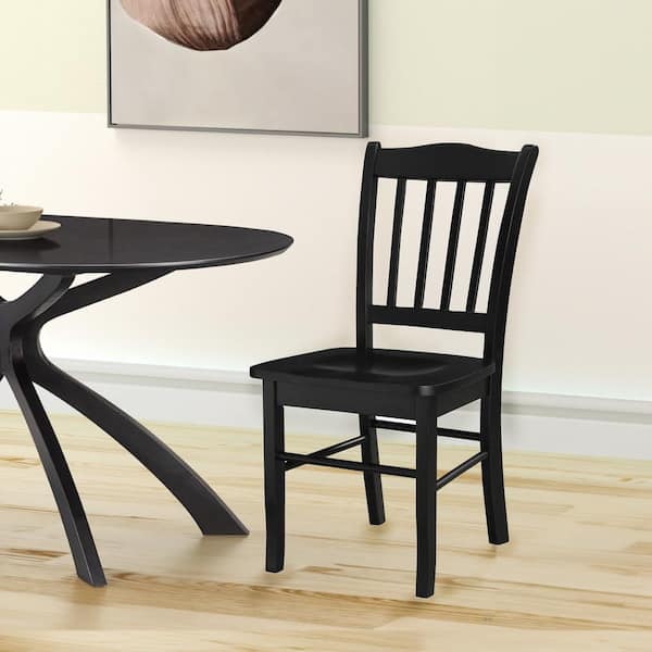 Black Finish Shaker Dining Chairs (Set of 2)