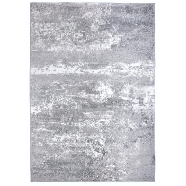 World Rug Gallery Moderns Shades Abstract Gray 3 ft. 3 in. x 5 ft. Area Rug
