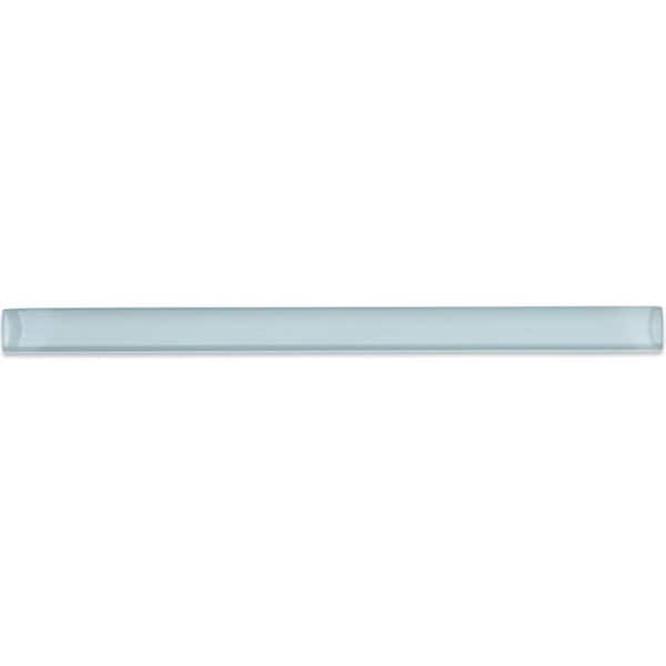 Ivy Hill Tile Blue Sky Glass Pencil Liner Trim 0.75 in. x 2.75 in. Wall Tile Sample
