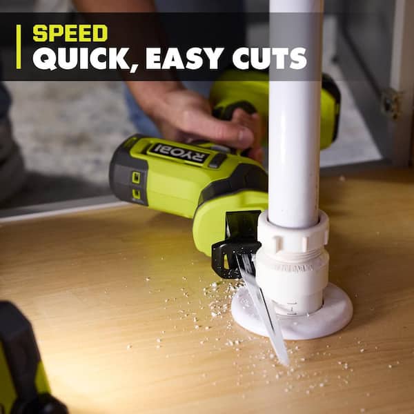 RYOBI ONE+ 18V Cordless One-Handed Reciprocating Saw Kit with 2 Ah