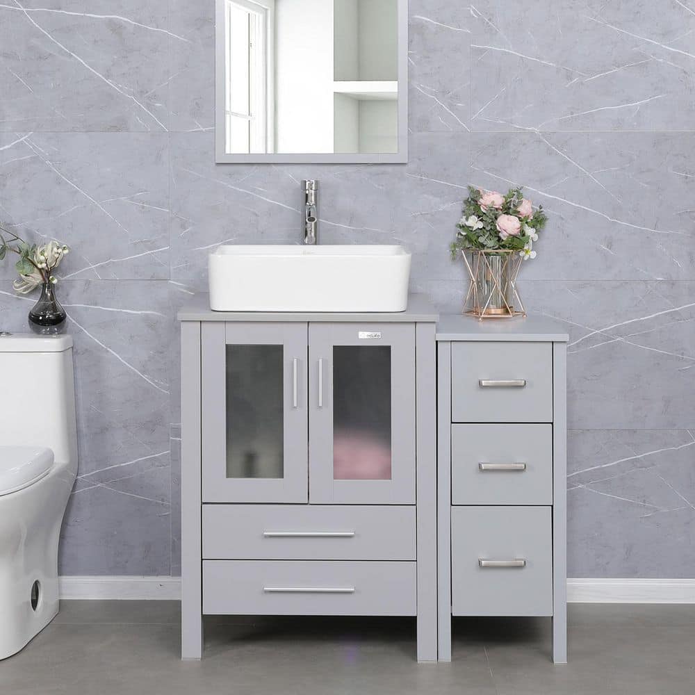 eclife 36 in. W x 20 in. D x 32 in. H Single Sink Bath Vanity in
