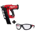 M18 FUEL 3-1/2 in. 18-Volt 21-Degree Lithium-Ion Brushless Framing Nailer and Performance Safety Glasses with Gasket