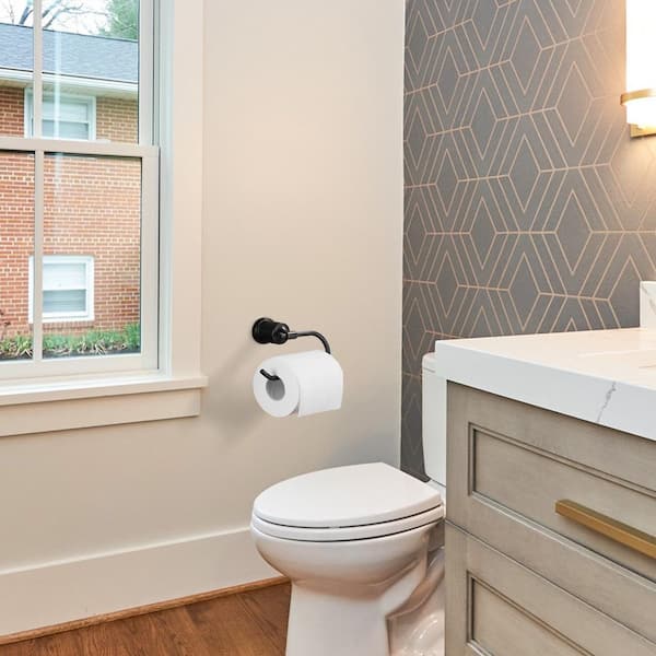 Wall-Mounted Single Post Toilet Paper Holder in Oil Rubbed Bronze