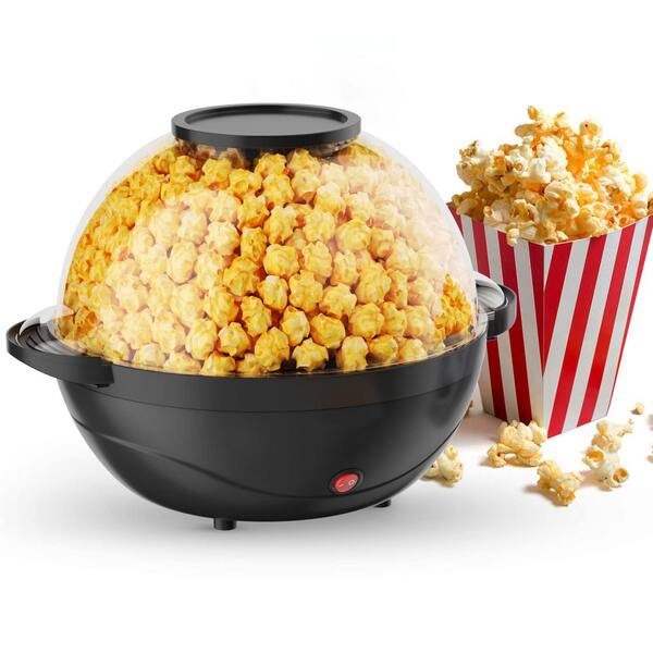 Bunpeony 850-Watt 6 oz. Black Stirring Popcorn Machine Popcorn Popper Maker with Nonstick Plate