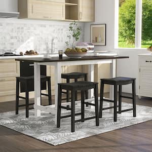 Whitcombe 5-Piece Black Counter Height Table and Stools Set