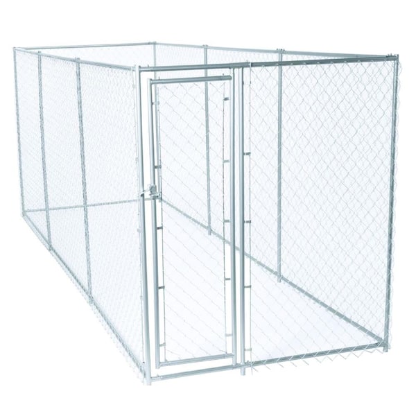 Lucky Dog 6 ft. H x 5 ft. W x 15 ft. L or 6 ft. H x 10 ft. W x 10 ft. L - 2 in 1 Galvanized Chain Link Dog Kennel PC Frame Box Kit