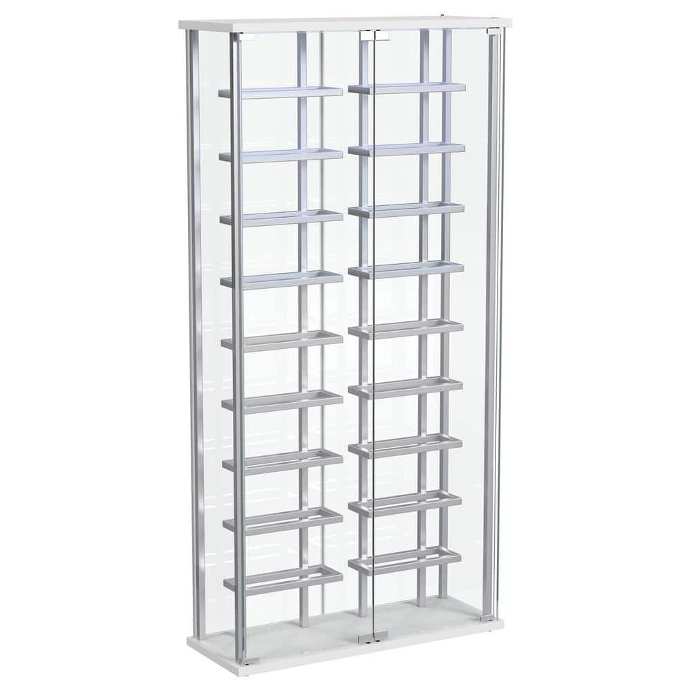 Montara Chrome Tempered Glass Lighted Curio Cabinet