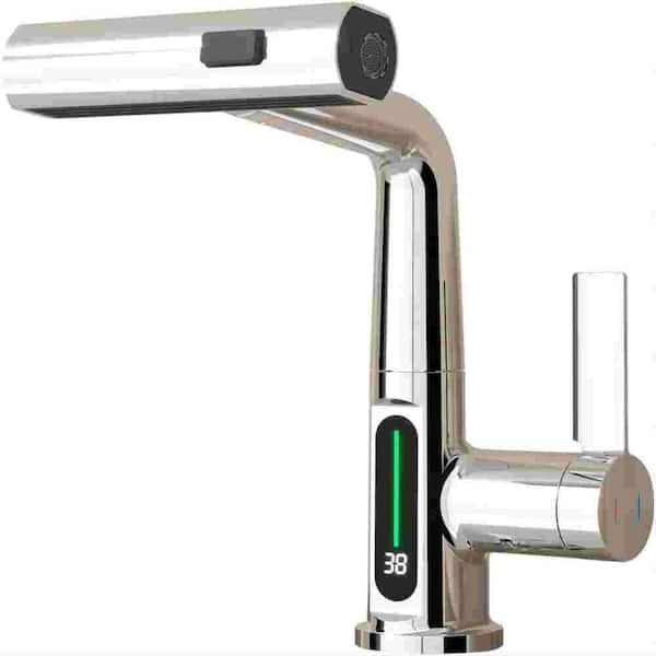 Flynama Single Handle Pull-Out Sprayer Kitchen Faucet in Chrome