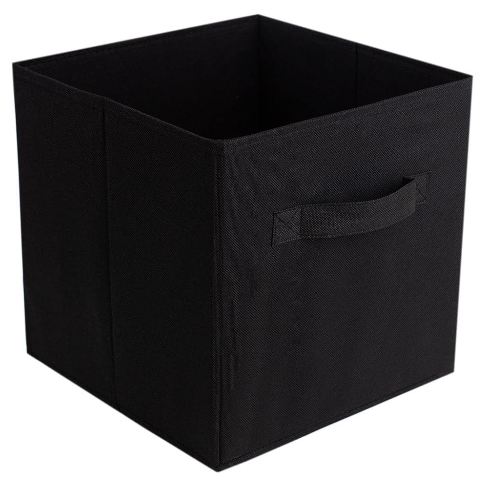 Home Basics 11 in. H x 11 in. W x 11 in. D Black Fabric 1-Cube Storage ...