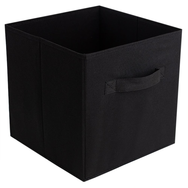 Home Basics 10.5 in. H x 10.5 in. W x 10.5 in. D Black Fabric 1-Cube Organizer