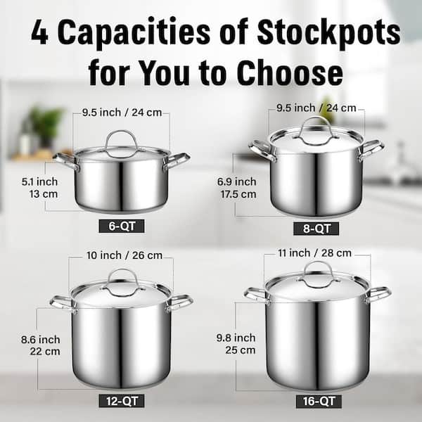 Cooks Standard Classic 8 qt. Stainless Steel Stock Pot with Lid