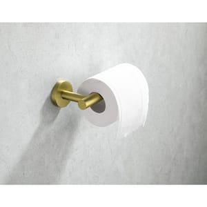 Bathroom Wall-Mount Single Post Toilet Paper Holder Tissue Holder in Stainless Steel Brushed Gold(2 Pack)