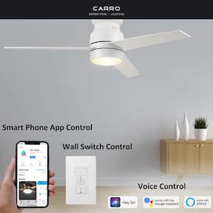Ranger 52 in. Integrated LED Indoor White Smart Ceiling Fan with Light Kit and Wall Control, Works w/Alexa/Google Home