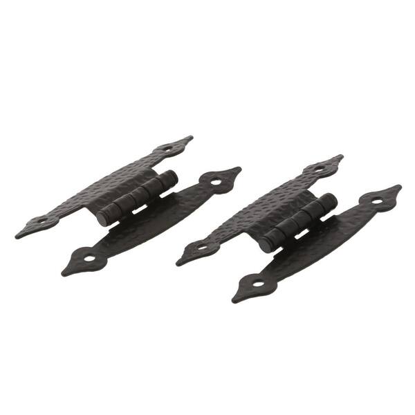 ULTRA HARDWARE 3-1/2 in. Offset Black H Hinge (2-Pack)