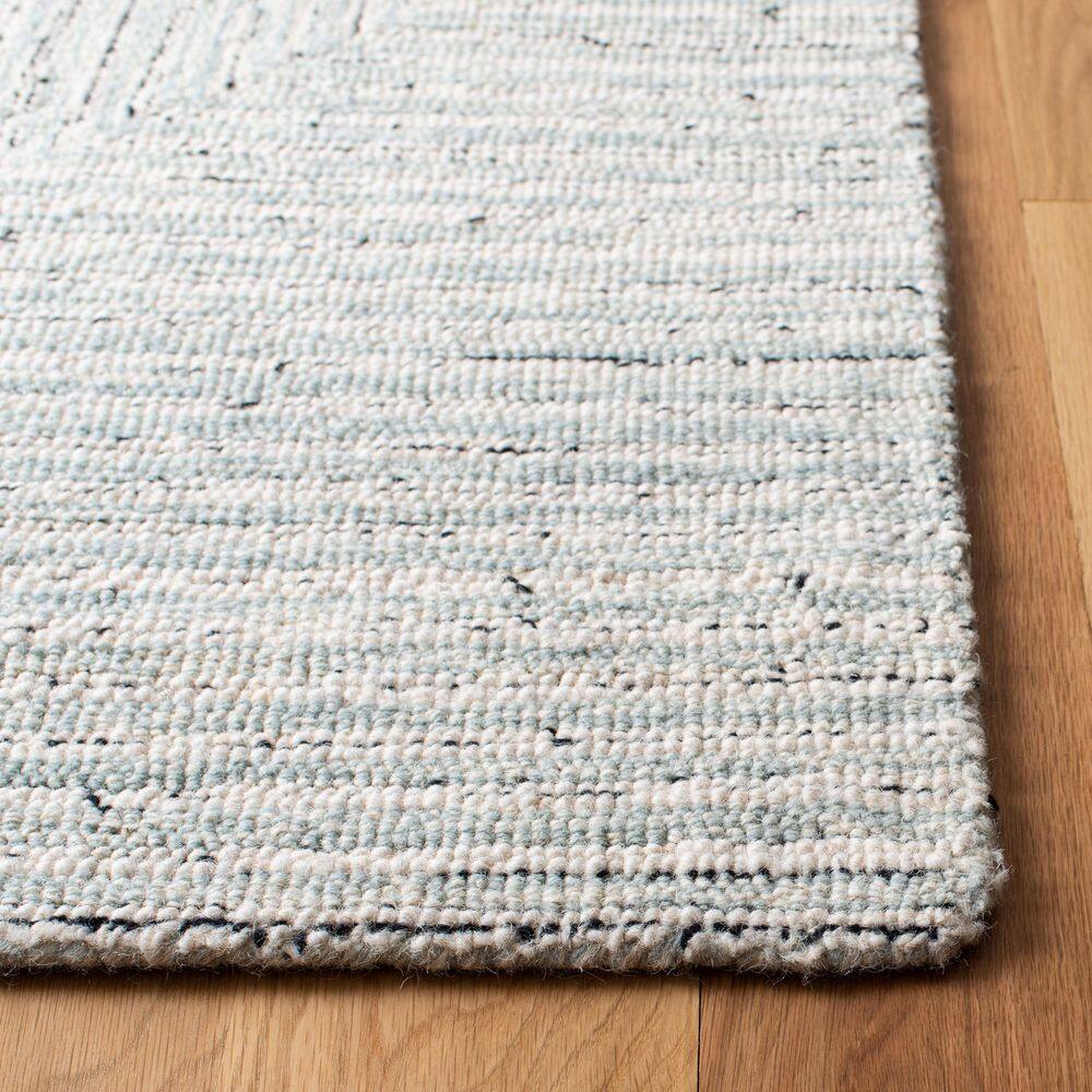 Elegant Gray Wool Hand-Tufted Accent Rug 36" x 24"
