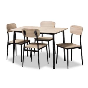Honore 5-Piece Light Brown Dining Set
