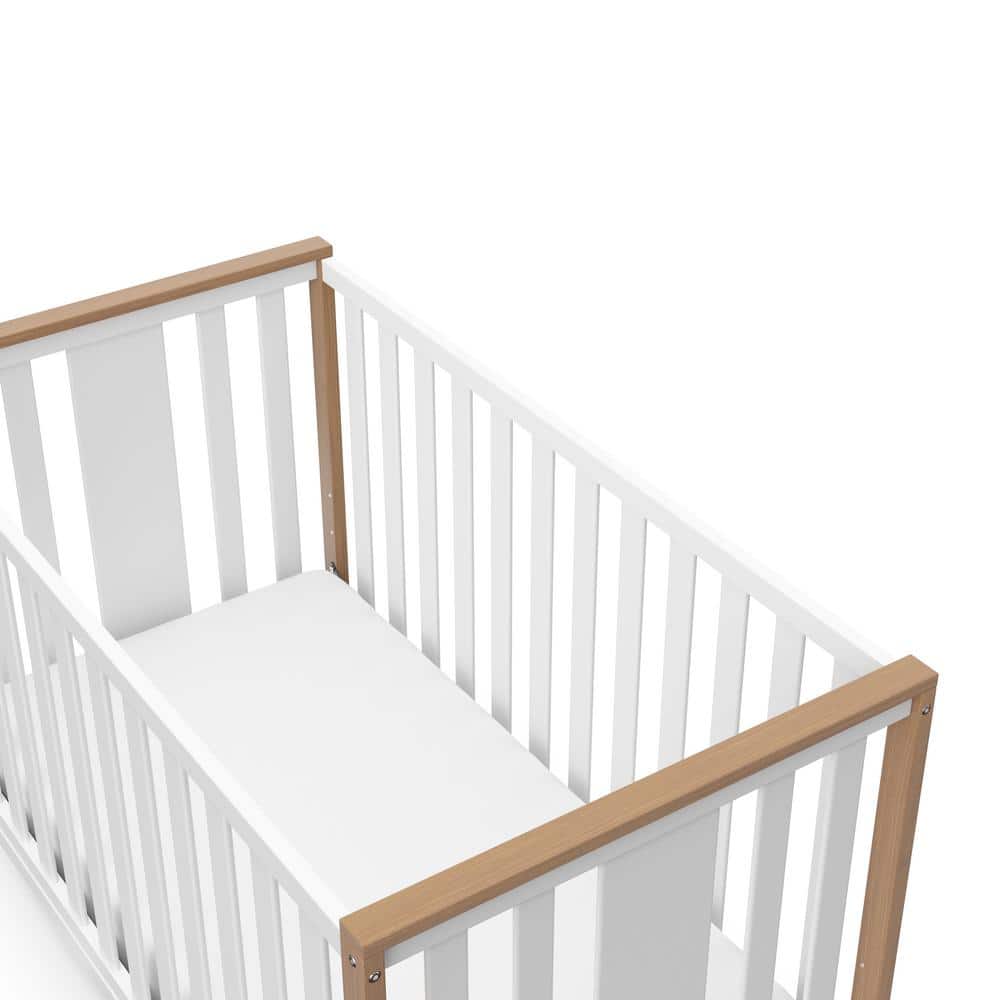Modern Pacific White and Driftwood 4-in-1 Convertible Crib