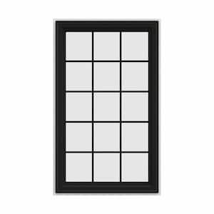 36 in. x 60 in. V-4500 Series Bronze FiniShield Vinyl Left-Handed Casement Window with Colonial Grids/Grilles