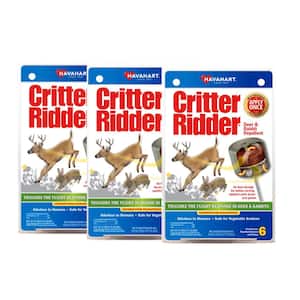 Critter Ridder Outdoor Weatherproof Repellent Stations for Deer and Rabbits (18-Bait Stations and Stakes)