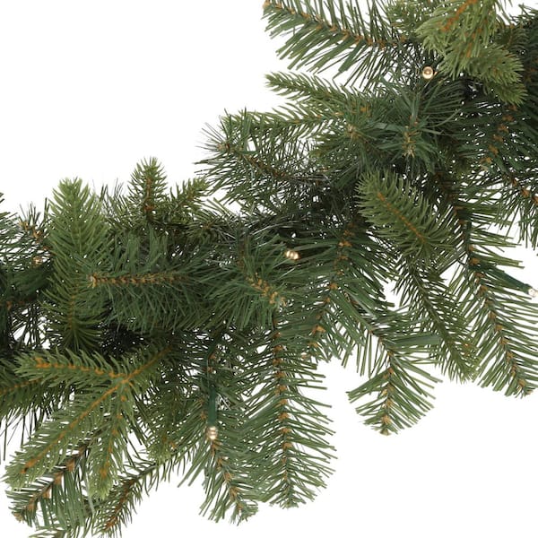 Home Accents Holiday - 12 ft. Pre-Lit Norway Garland with Battery Operated Warm White LED Light