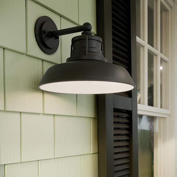 Fielding 12 in. 1-Light Outdoor Wall Light with in Textured Black