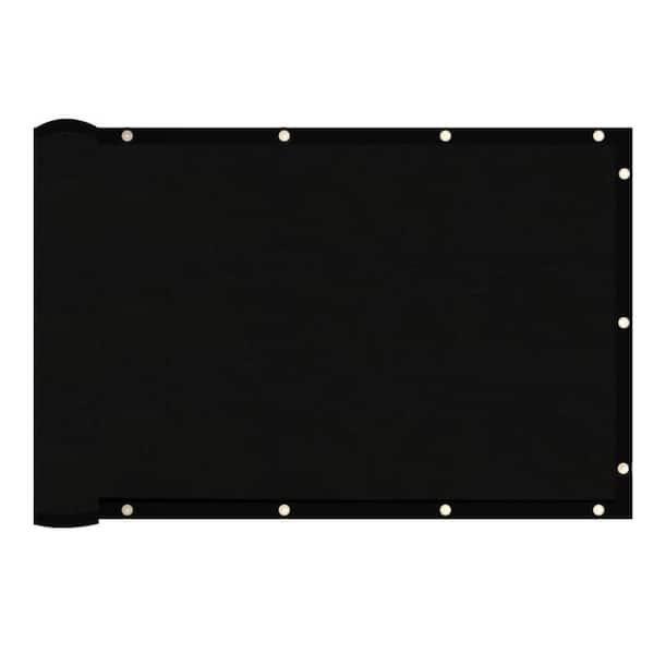6 ft. x 50 ft. Heavy Duty Fence Privacy Screen with Brass Grommets, Black, Customizable