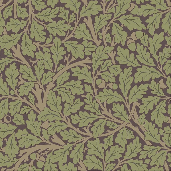 A-Street Prints Oak Tree Leaf Green Non-Pasted Non Woven Wallpaper Sample