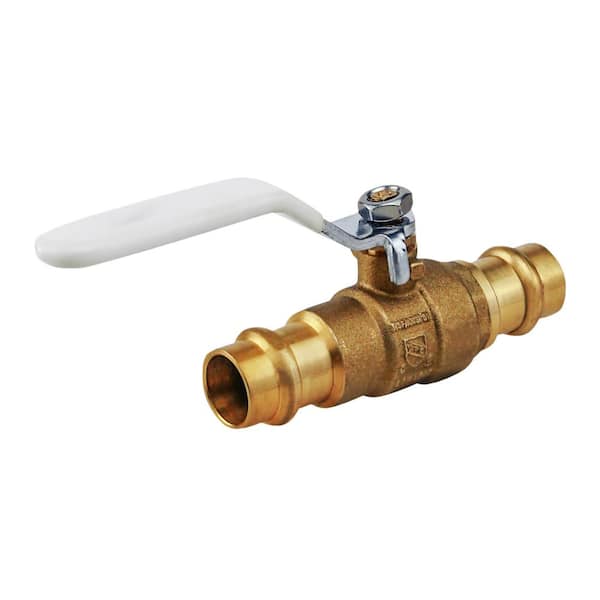 PLUMBFLEX 1-1/4 in. Brass Press Ball Valve