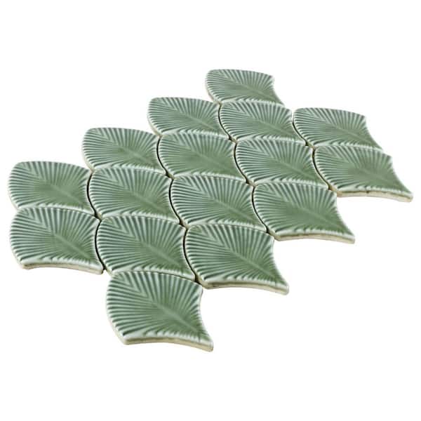 Ivy Hill Tile Delphi Capri Green 4.3 in. x 0.45 in. Polished Glass