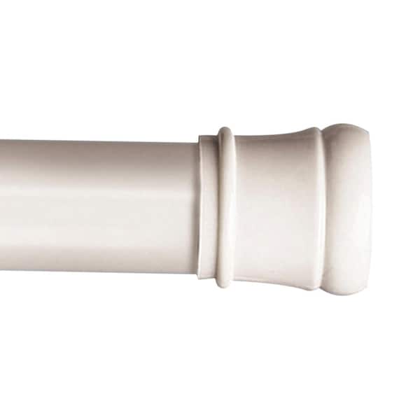 Zenna Home NeverRust 44 in. to 72 in. Aluminum Adjustable Tension Shower Curtain Rod in White