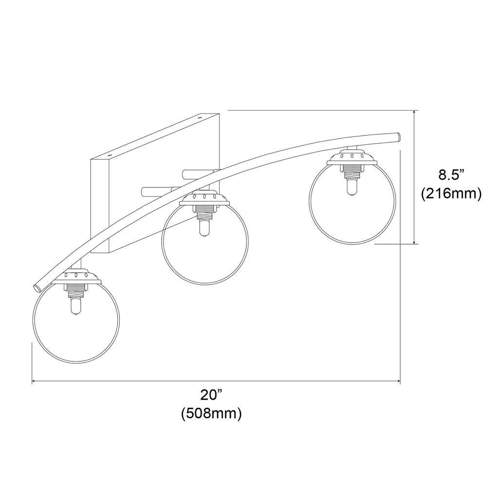 Polished Chrome 3-Light Globe Vanity Fixture