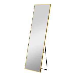 15.7 in. W x 59 in. H Rectangular Gold Full Length Floor Mirror Wall Mounted Mirror