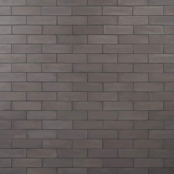 Ivy Hill Tile Vibe Charcoal 2.36 in. x 7.87 in. Matte Cement Subway Wall Tile (3.88 sq. ft./Case)